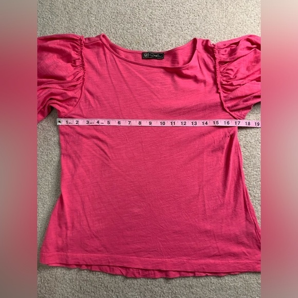 🎄🎄DG2 Diane Gilman Boho Flutter Sleeve Top Pink Women Small - Picture 7 of 7